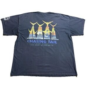 Sea Gear Chasing Tail Fishing Tee 2XL Cape May NJ Comfort Colors surf
